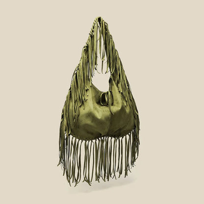 Fringe Suede Hobo Shoulder Bag – Boho Crossbody Bag for Women