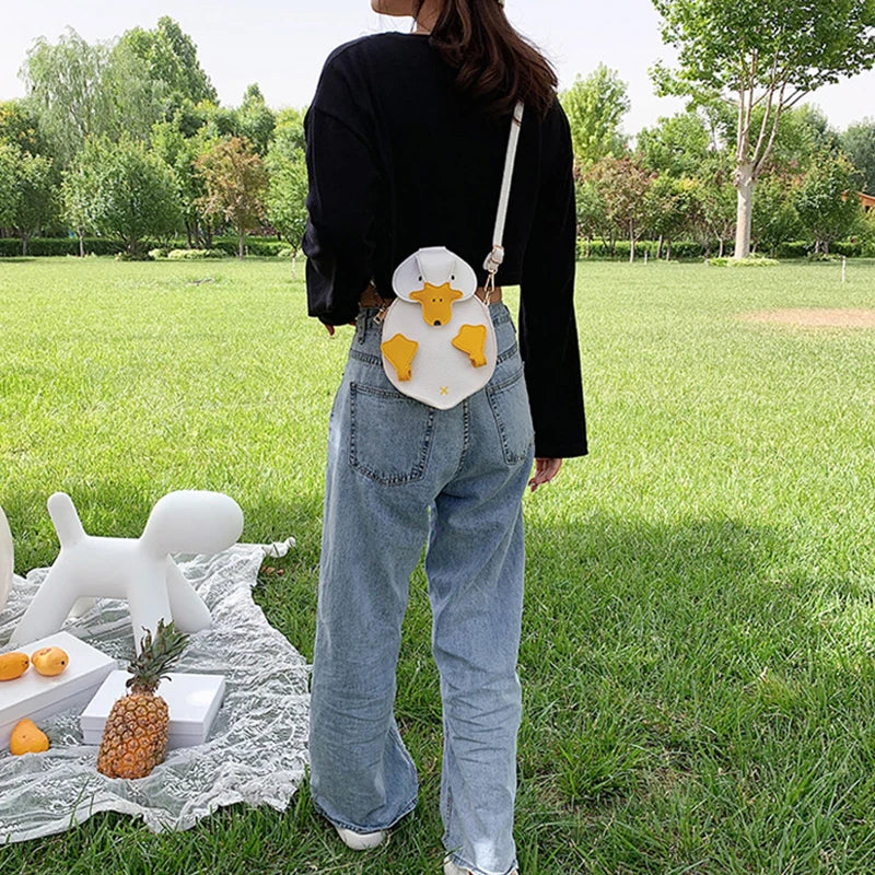 Cute Duck Crossbody Bag – Women's Cartoon PU Leather Shoulder Bag
