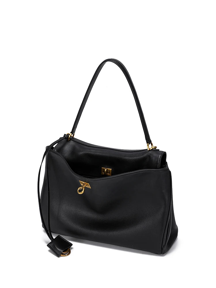 Women's Genuine Leather Shoulder Bag – Luxury Cowhide Tote