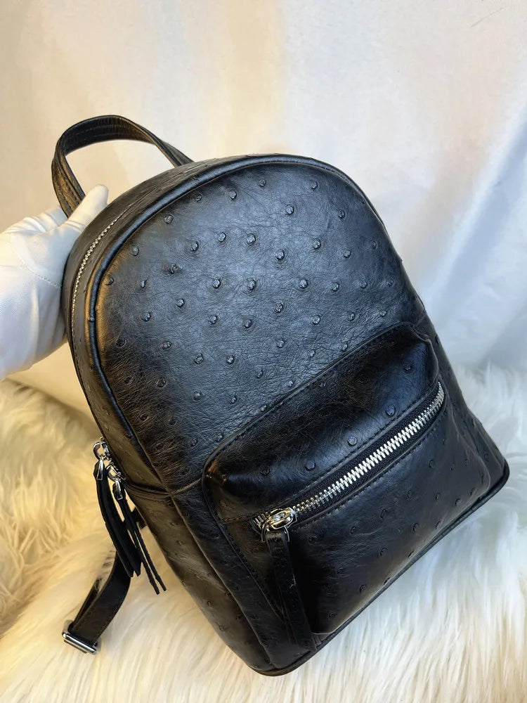 Ostrich Leather Women's Backpack – Luxury Real Leather Travel Bag