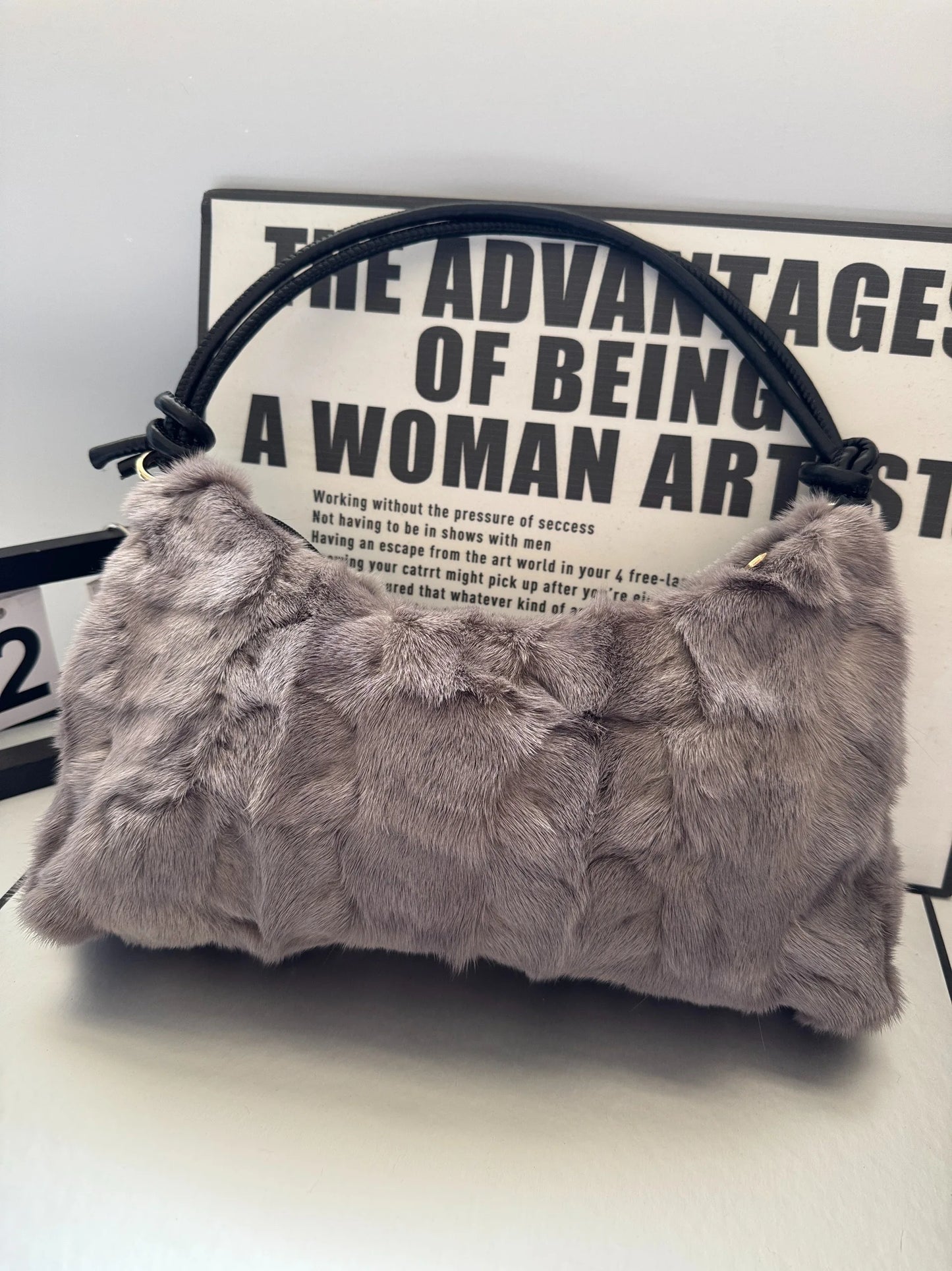 Faux Fur Shoulder Bag – Luxury Women's Crossbody Handbag