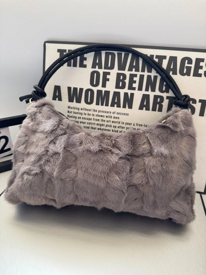 Faux Fur Shoulder Bag – Luxury Women's Crossbody Handbag