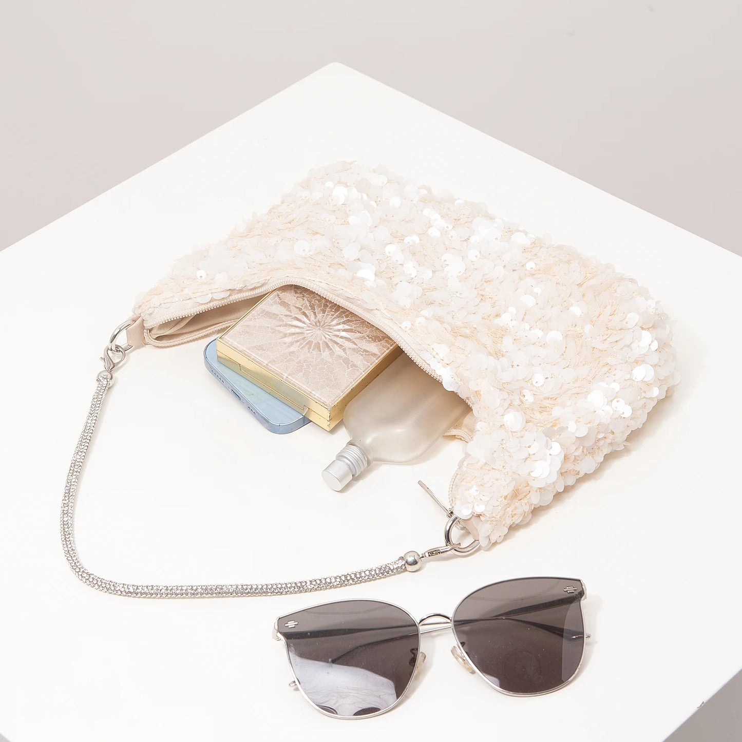 Sequin Shoulder Bag – Glitter Hobo Purse for Bridal, Prom & Wedding