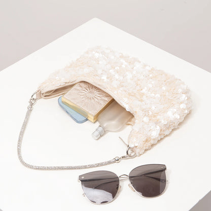 Sequin Shoulder Bag – Glitter Hobo Purse for Bridal, Prom & Wedding