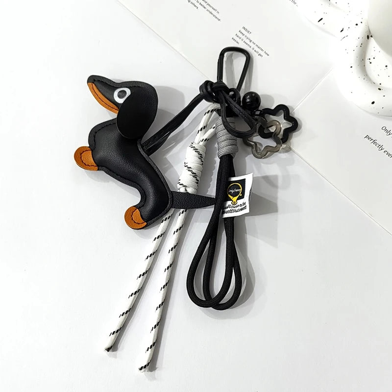 Dachshund Bag Charm – Faux Leather Sausage Dog Lanyard Pendant