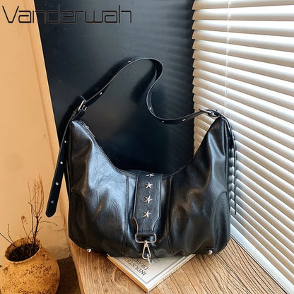 Retro PU Leather Crossbody Bag for Women – Large Capacity