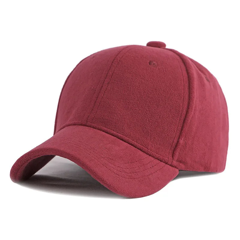 Suede Baseball Cap – Retro Snapback Hat for Men & Women