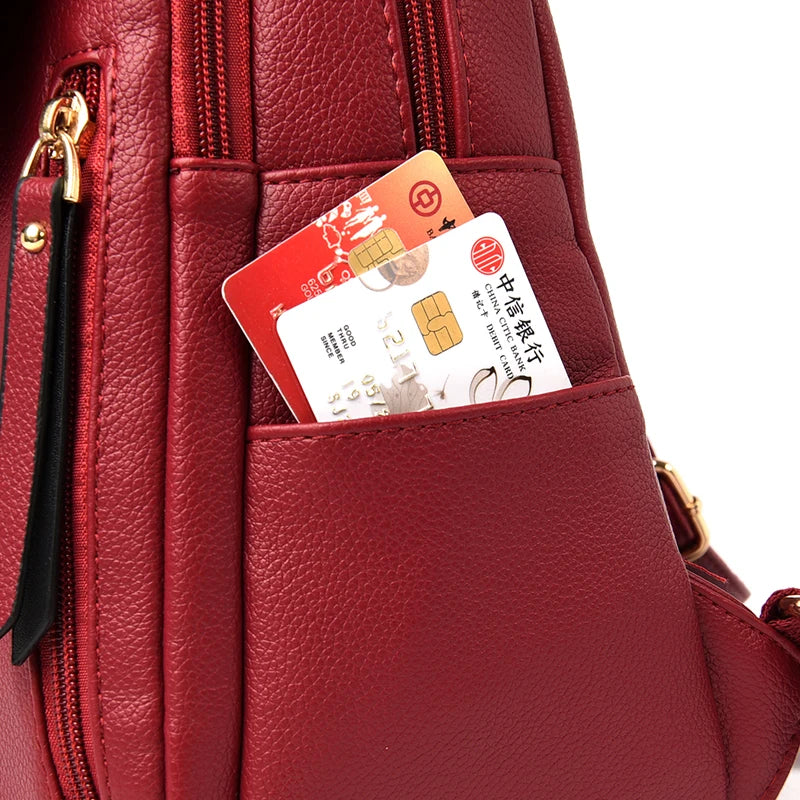 Women's Leather Backpack – Vintage Casual Daypack & School Bag