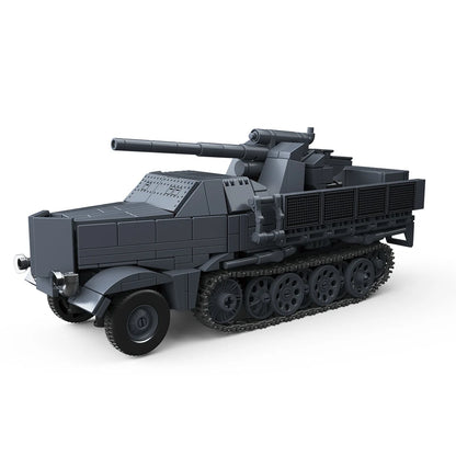 WWII 88mm Flak Gun Half-Track Military Building Blocks Set 726Pcs