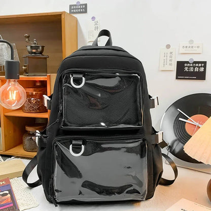 Kawaii Ita Backpack – Transparent Window School Bag for Women