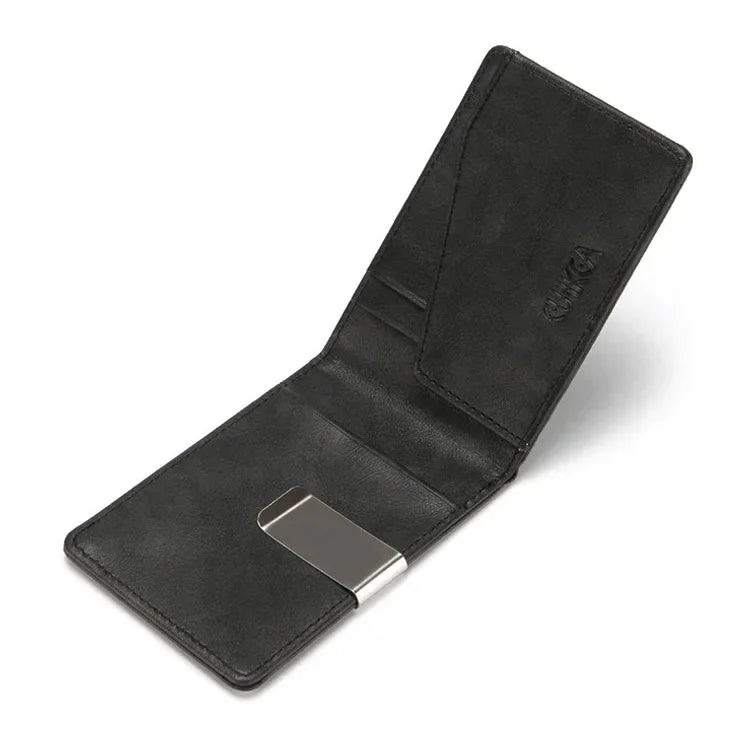 Leather Money Clip Wallet – Slim Card Holder for Men & Women