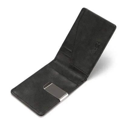 Leather Money Clip Wallet – Slim Card Holder for Men & Women