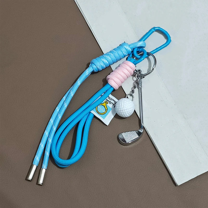 Baseball Keychain – Sports Braided Rope Bag Charm & Car Ornament