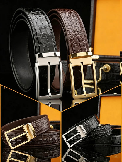 Men's Genuine Crocodile Leather Belt – Luxury Dress Belt