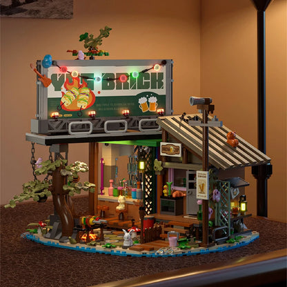 Micro Dock Bar MOC Set – 1100-Piece LED-Ready Diorama
