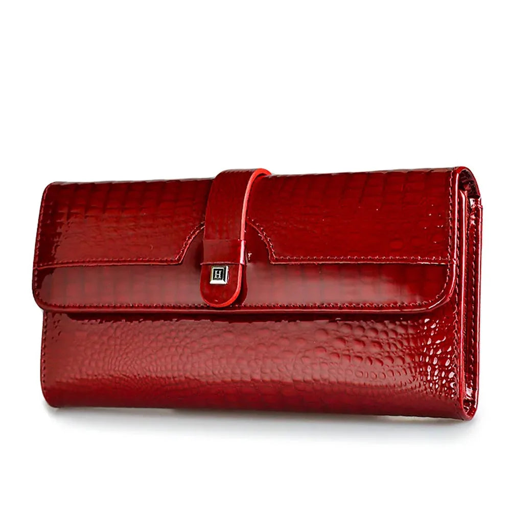 Alligator Pattern Women's Genuine Leather Long Wallet