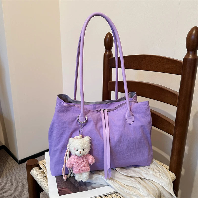 Women's Large Tote Bag Waterproof Nylon Multi-Layer Commuter