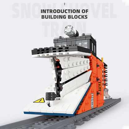 Railway Snow Plow Train Building Blocks Set – 945pcs with LED Lights