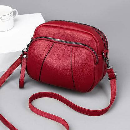 Crossbody Bag for Women – Soft Faux Leather Rivet Zipper Shoulder Purse