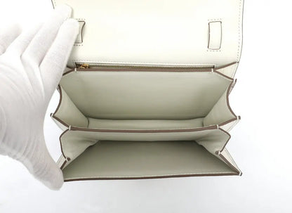 Crocodile Leather Square Shoulder Bag for Women – White