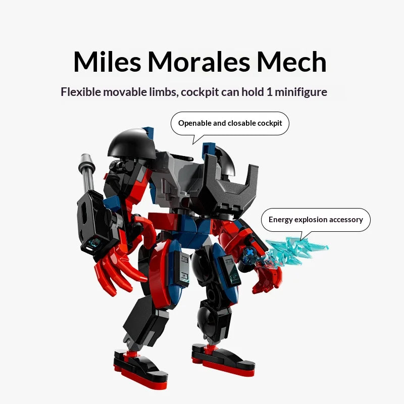 LEGO Marvel 76337 Miles Morales Mech vs Spider-Man 2099 Building Set