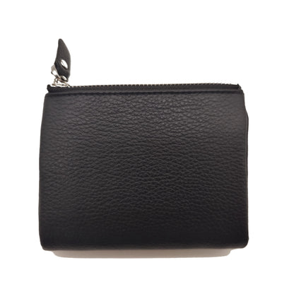 Genuine Leather Tri-Fold Wallet for Women with Hasp Closure