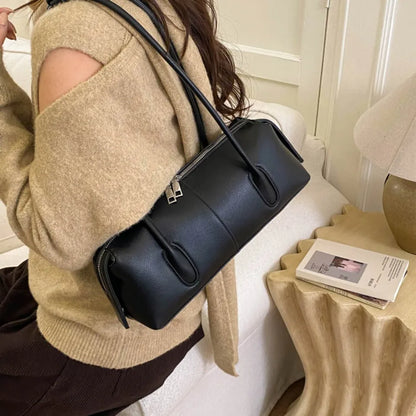 Women's Retro PU Leather Shoulder Bag – Underarm Satchel