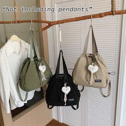 2-in-1 Drawstring Backpack & Crossbody Bag – Lightweight Casual