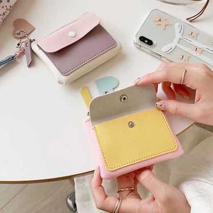 Cute Lanyard Card Holder Wallet – Korean Style Macaron Neck Pouch