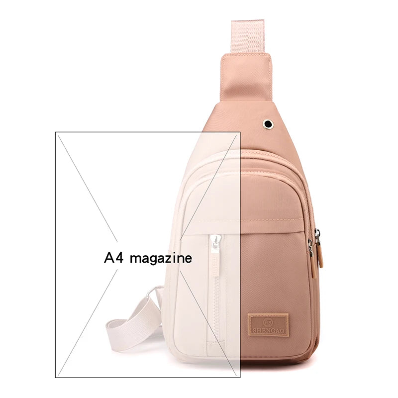 Women's Crossbody Chest Bag – Nylon Sling Shoulder Bag