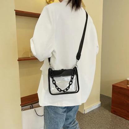 Clear PVC Crossbody Bag – Transparent Chain Shoulder Bag