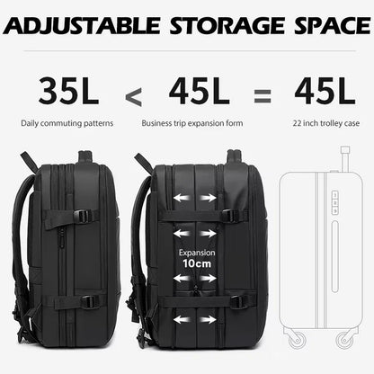 Bange Expandable Waterproof Backpack 17.3" – 35L/45L Travel Bag