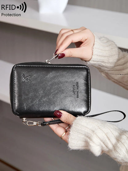 RFID Blocking Travel Passport Wallet – Retro Zip Wristlet