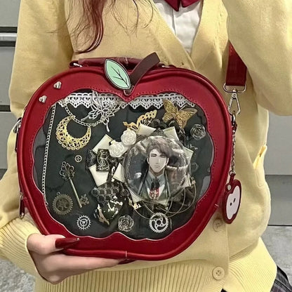 Apple Shape Ita Bag – Cute Y2K Crossbody Handbag for Girls
