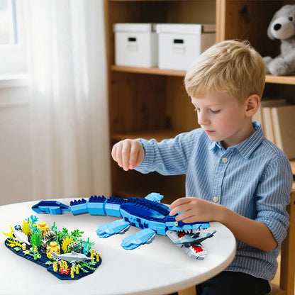 Mosasaurus Building Blocks Set – 787pcs Deep Sea Dinosaur Model Kit