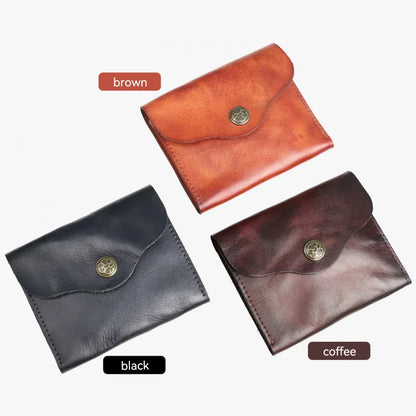 Slim Minimalist Leather Wallet – Handmade Card & Coin Holder for Men & Women