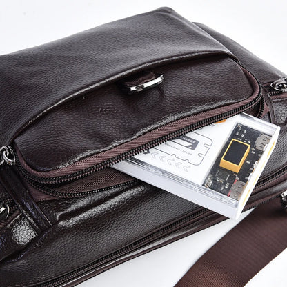 Men's Leather Fanny Pack Waist Bag – Retro Sling Chest Bum Bag