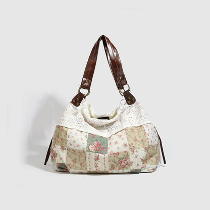 Fairycore Lace Patchwork Shoulder Bag – Mori Girl Boho Handbag