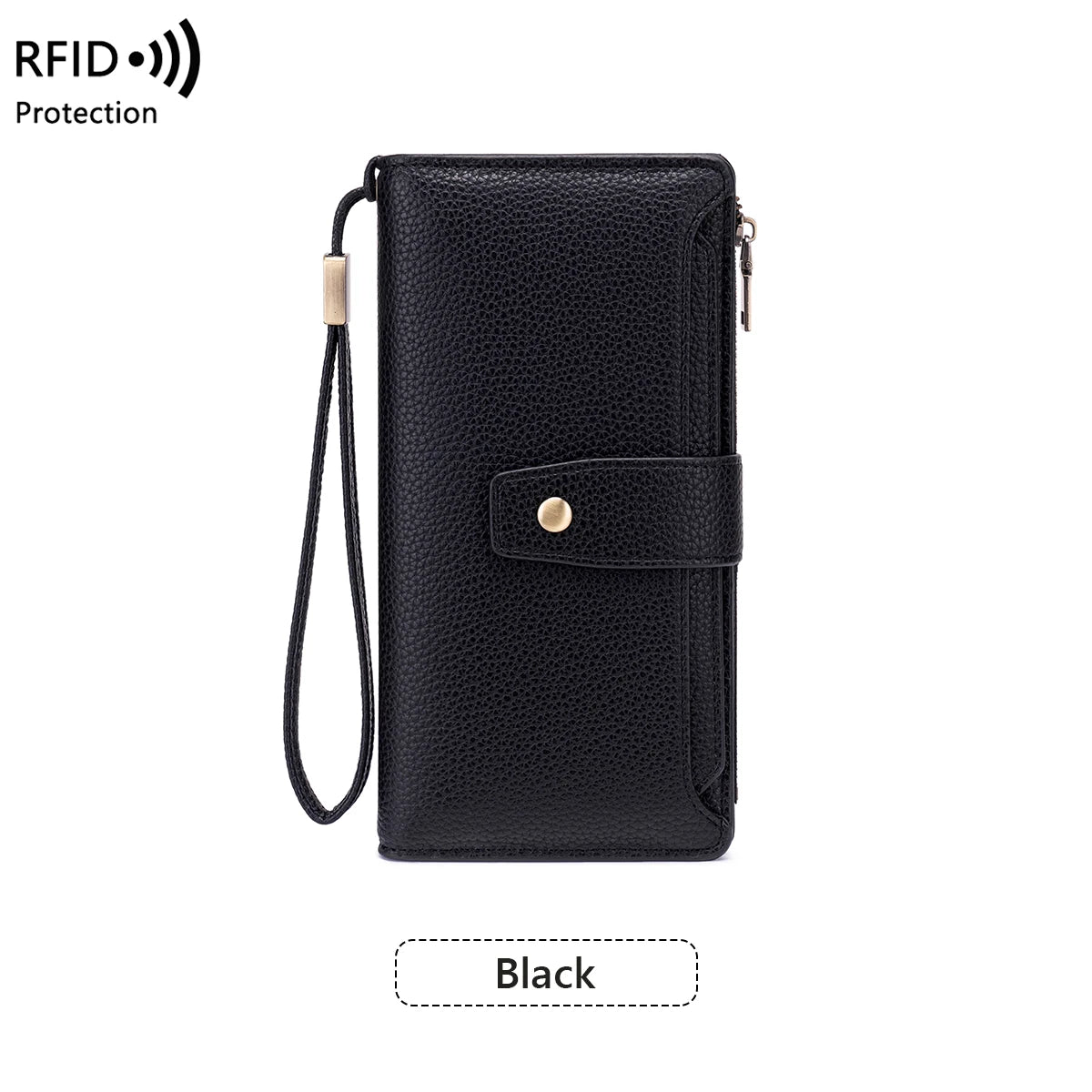RFID Blocking Large Capacity Leather Wallet for Women
