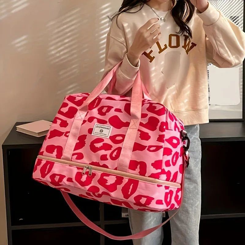 Animal Print Duffle Bag – Large Capacity Gym & Travel Bag for Women