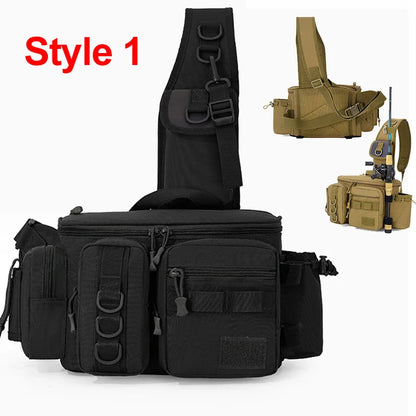 Fishing Tackle Sling Bag – Multi-Pocket Gear Storage Backpack