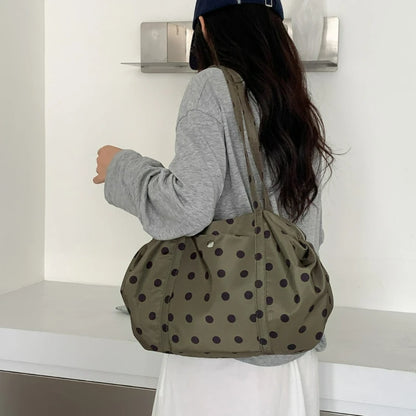 Cute Korean Style Handle Bag Casual Polka Dot Tote