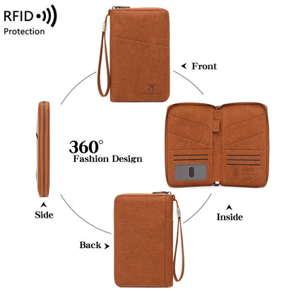 RFID Blocking Passport Wallet & Travel Document Holder
