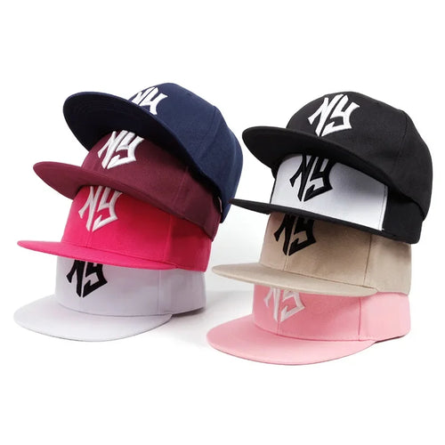 NY Embroidery Snapback Baseball Cap – Unisex Flat Brim Hat