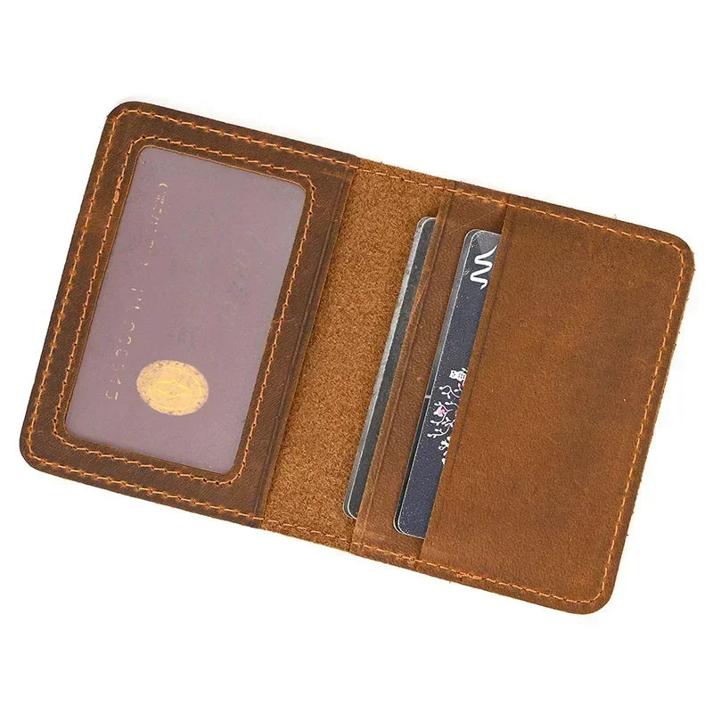 RFID Genuine Leather Card Holder Wallet – Slim Mini Bifold for Men & Women