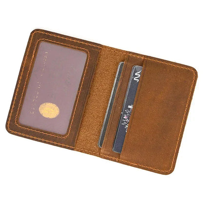 RFID Genuine Leather Card Holder Wallet – Slim Mini Bifold for Men & Women