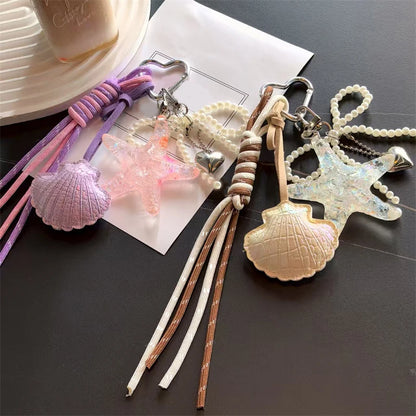 Ocean Starfish Beaded Keychain – Cute Bag Charm with Tassel