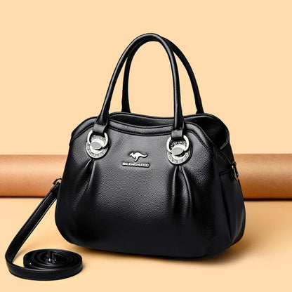 Soft PU Leather Handbag for Women – 3-Layer Shoulder & Crossbody Bag