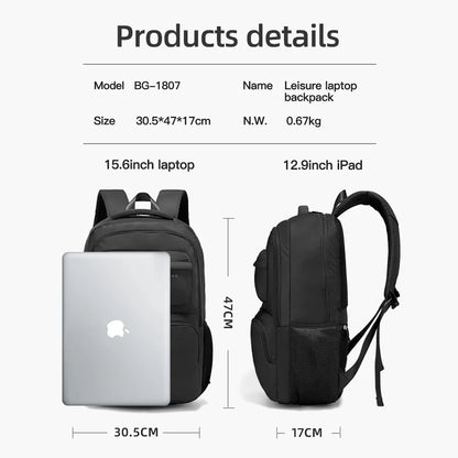 Bange Large Capacity Waterproof Backpack 15.6" – Unisex Travel & School Bag