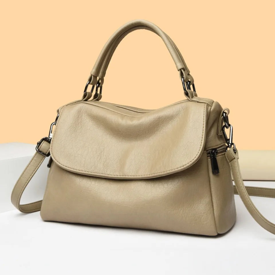 Women's Leather Doctor Bag – Crossbody Shoulder Handbag
